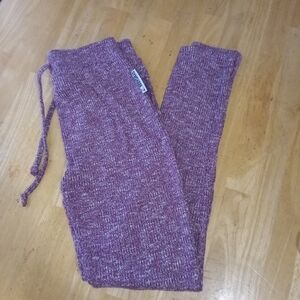 Gym Shark Women's Pink Soft Fleece Pull On Drawstring Heather Leggings Sz Sm